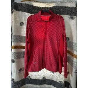 Adidas Golf Women’s Quarter Zip Pullover Top - Salmon Red - XL